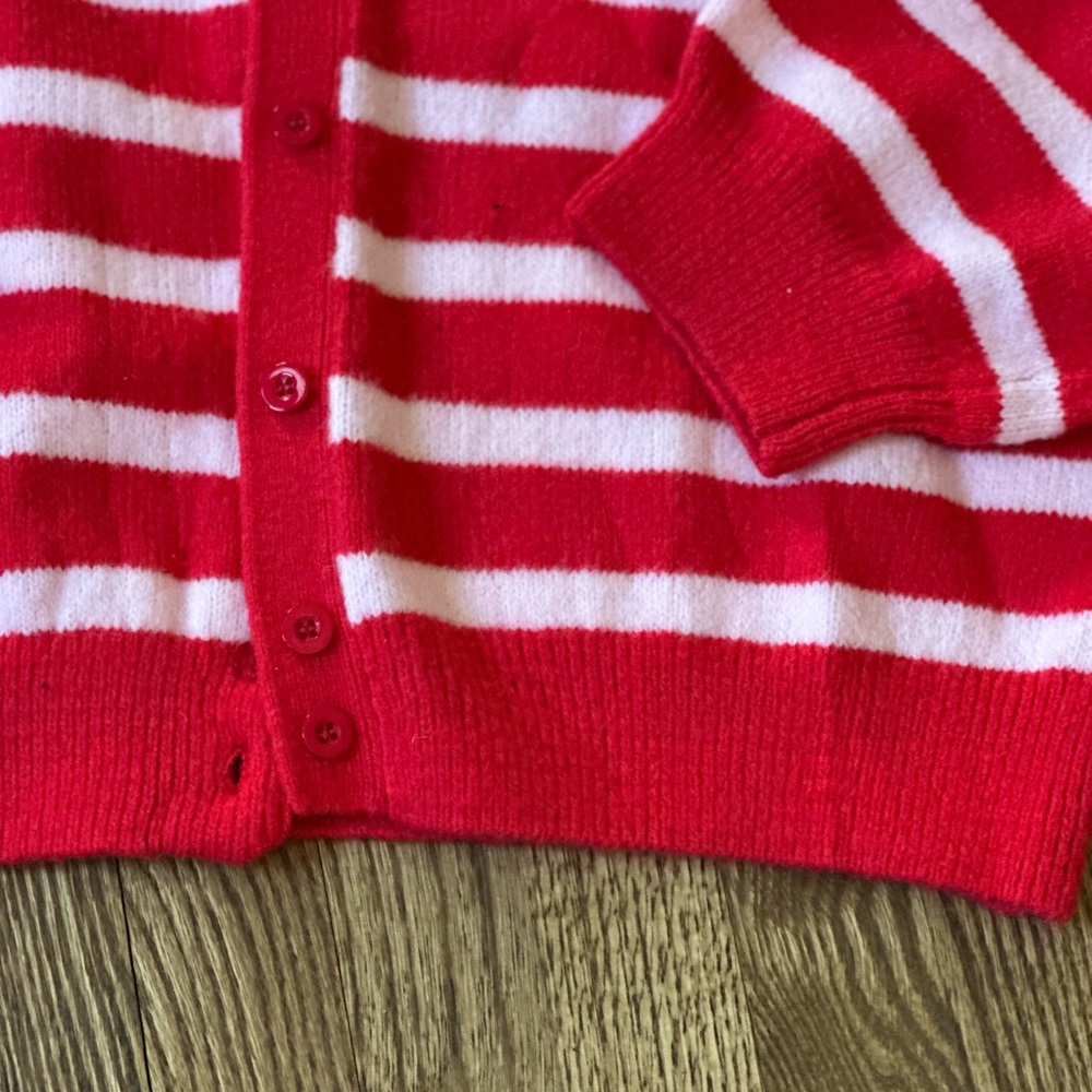 Daily Drills cardigan Red and pale pink Striped Cardigan - Picture 3 of 7